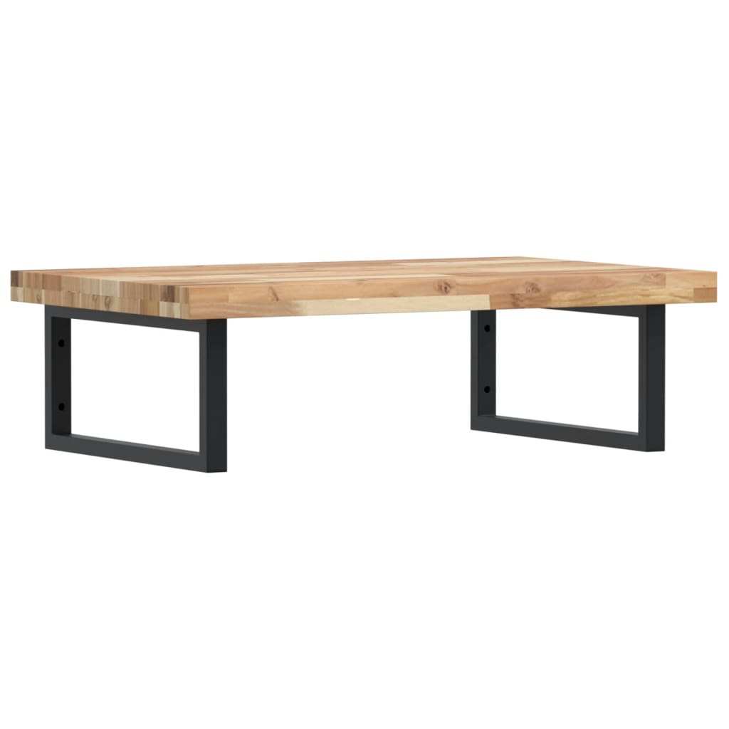 Wall-Mounted Acacia Wood and Steel Basin Shelf with Square Legs - Bend