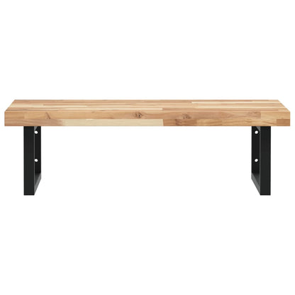 Wall-Mounted Acacia Wood and Steel Basin Shelf with Square Legs - Bend