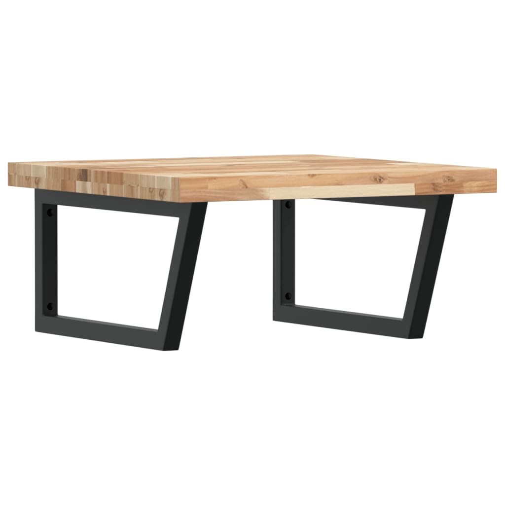 Wall-Mounted Basin Shelf with Acacia Wood Top and Steel Brackets - Bend