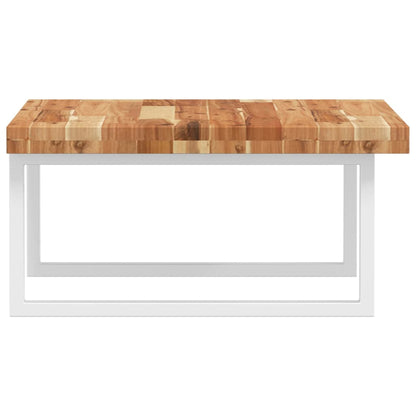 Wall-Mounted Acacia Wood and Steel Basin Shelf with Square Legs - Bend