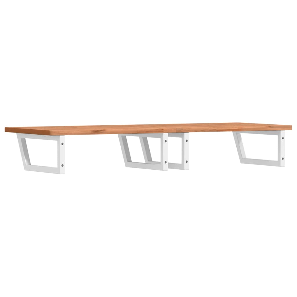 Wall-Mounted Basin Shelf with Beech Wood Top and Steel Bracket - Bend