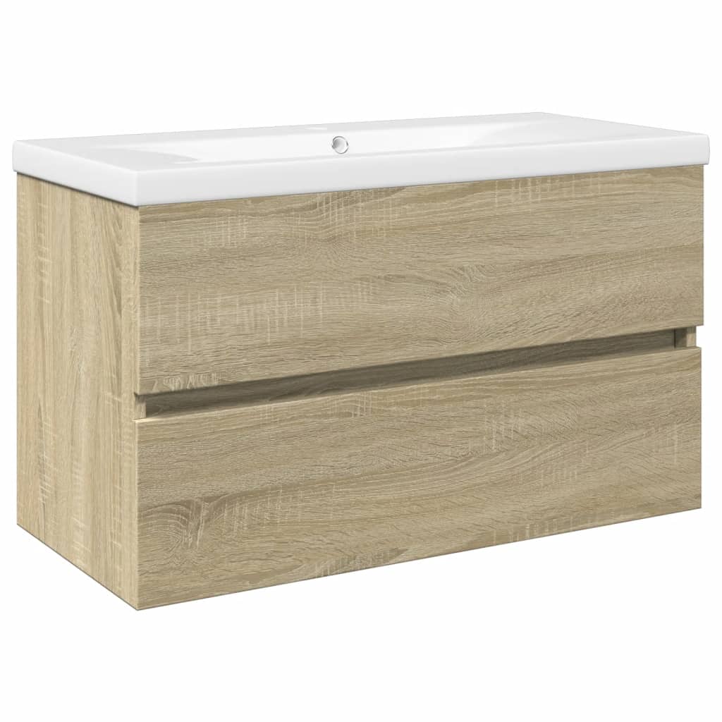 2 Piece Bathroom Furniture Set in Ceramic and Engineered Wood