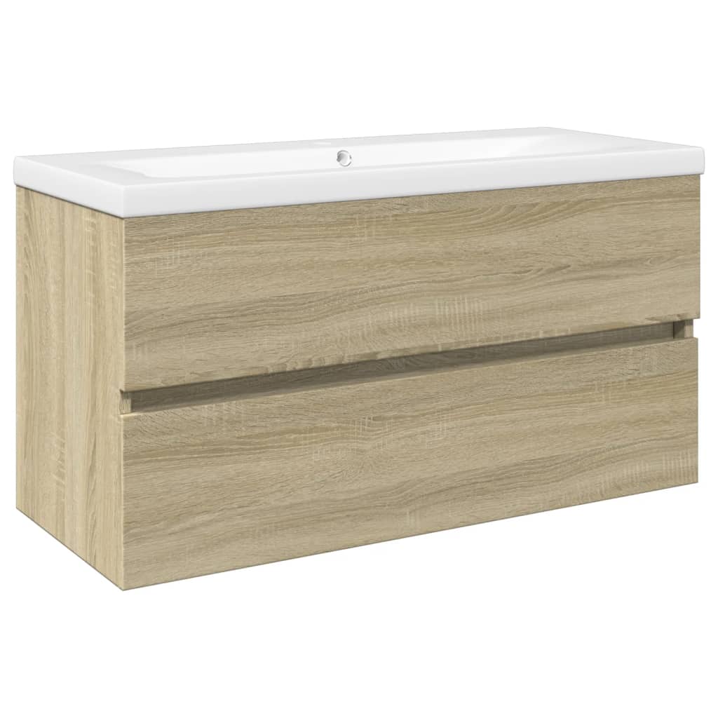 2 Piece Bathroom Furniture Set in Ceramic and Engineered Wood