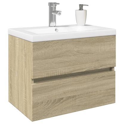 2 Piece Bathroom Furniture Set Ceramic and Engineered Wood - Bend