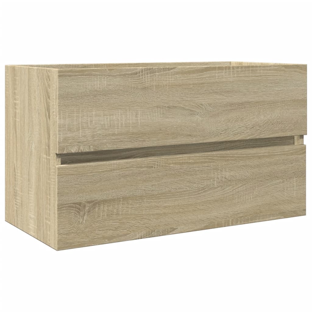 2 Piece Bathroom Furniture Set Ceramic and Engineered Wood - Bend