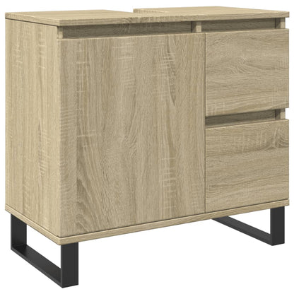 3 Piece Bathroom Furniture Set Sonoma Oak Engineered Wood