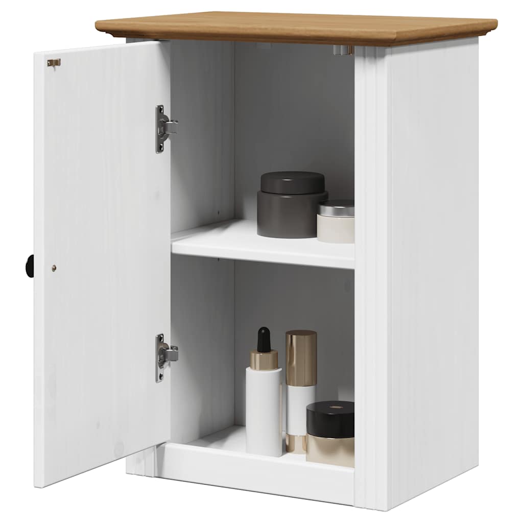 Bathroom Wall Cabinet BODO White and Brown 44x30x60 cm