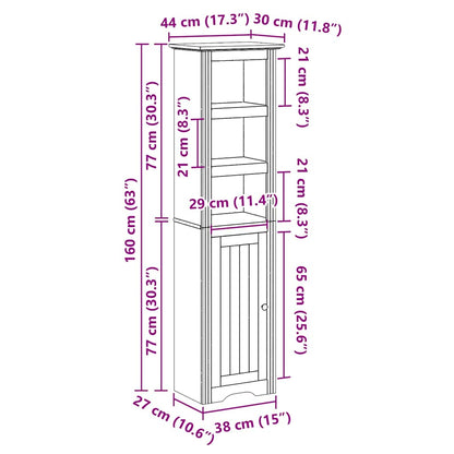 Bathroom Cabinet BODO White 44x30x160 cm