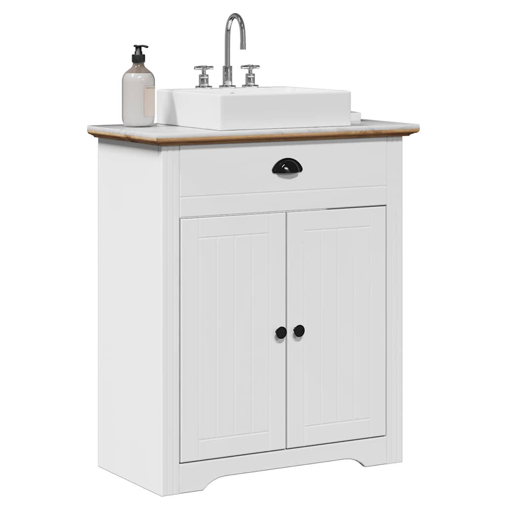 Bathroom Sink Cabinet BODO White and Brown 70x35x80 cm