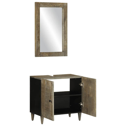 2 Piece Bathroom Furniture Set Solid Wood Mango