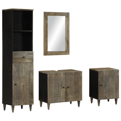 4 Piece Bathroom Furniture Set Solid Wood Mango