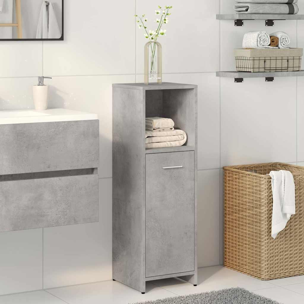 Bathroom Cabinet Concrete Grey 30x30x95 cm Engineered Wood