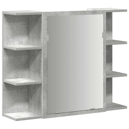 Bathroom Mirror Cabinet Concrete Grey 80x20.5x64 cm Engineered Wood