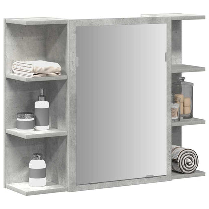 Bathroom Mirror Cabinet Concrete Grey 80x20.5x64 cm Engineered Wood