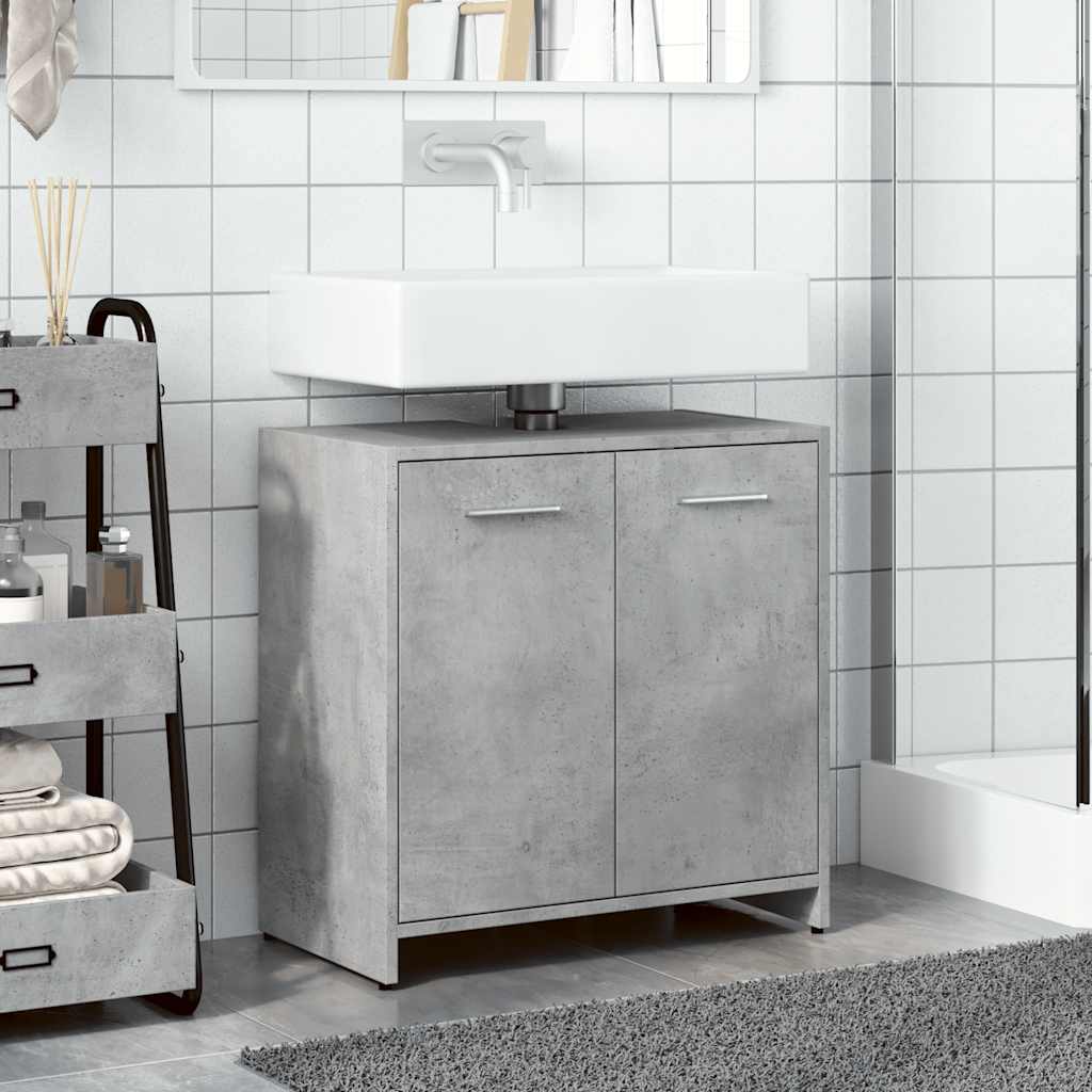 Bathroom Sink Cabinet Concrete Grey 60x33x60 cm Engineered Wood