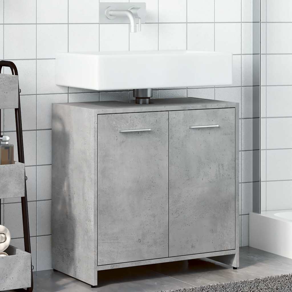 Bathroom Sink Cabinet Concrete Grey 60x33x60 cm Engineered Wood