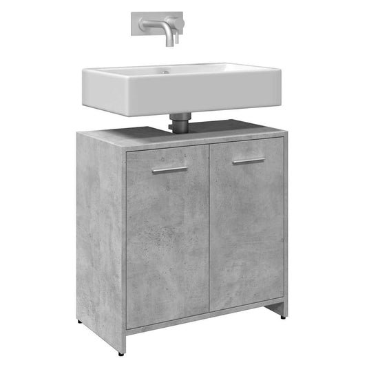 Bathroom Sink Cabinet Concrete Grey 60x33x60 cm Engineered Wood