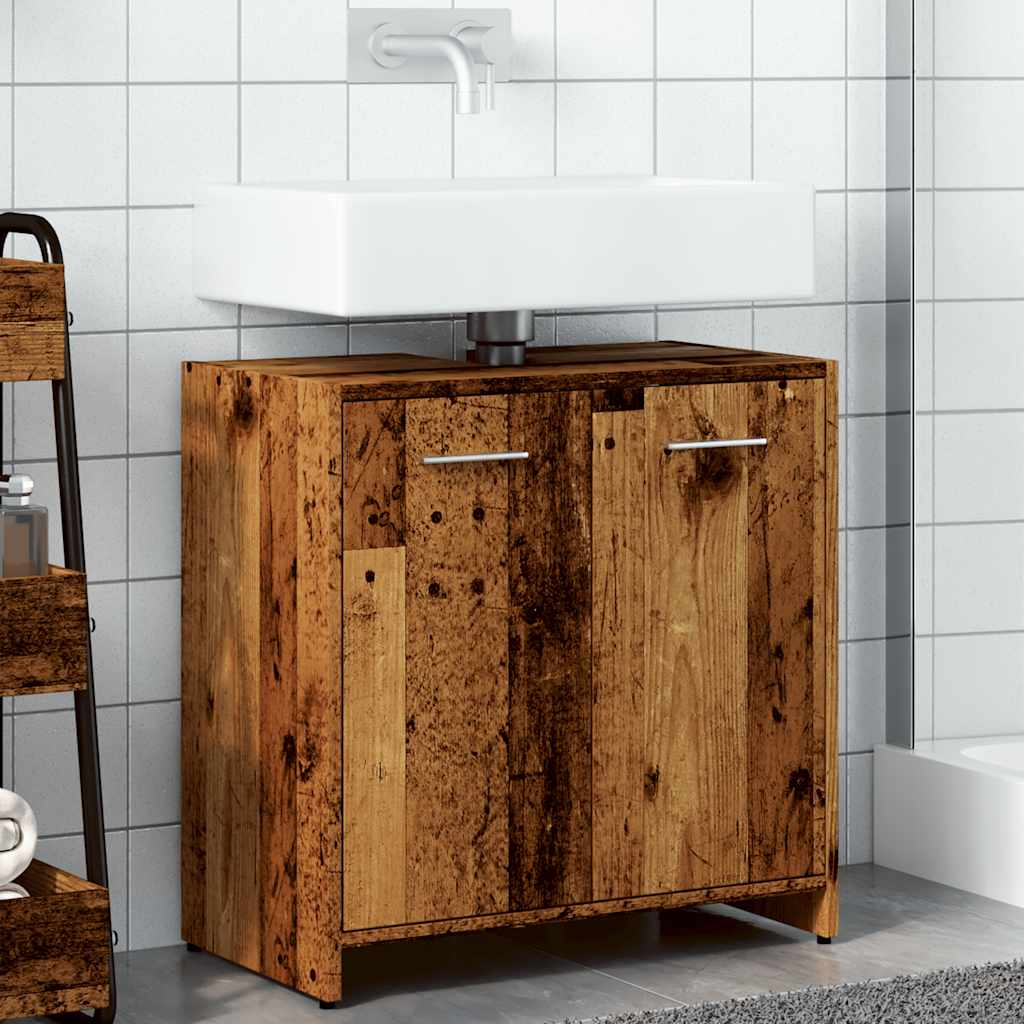 Bathroom Sink Cabinet Old Wood 60x33x60 cm Engineered Wood