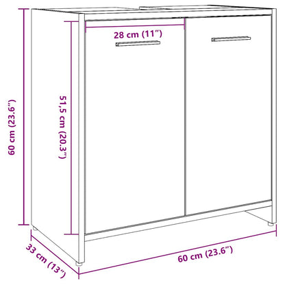 Bathroom Sink Cabinet Old Wood 60x33x60 cm Engineered Wood