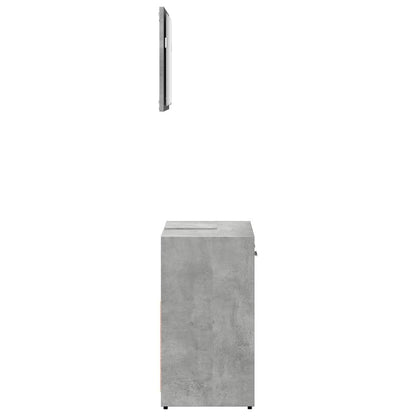 Bathroom Cabinet with Mirror Concrete Grey Engineered Wood