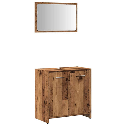 Bathroom Cabinet with Mirror Old Wood Engineered Wood