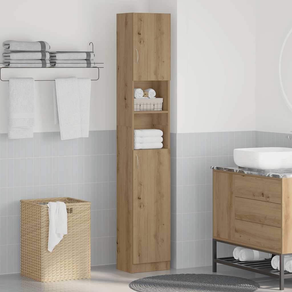 Bathroom Cabinet Artisan Oak 32x25.5x190 cm Engineered Wood