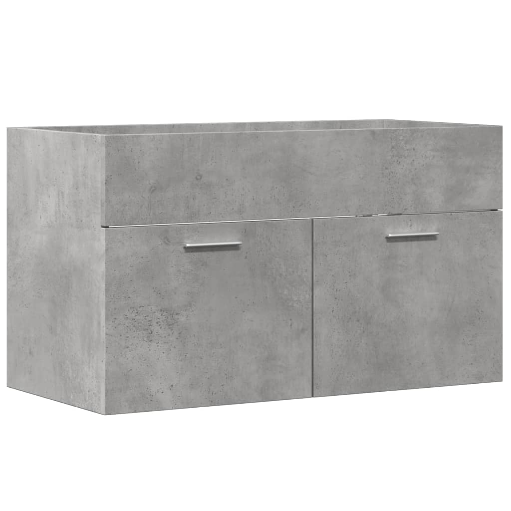 Sink Cabinet Concrete Grey 80x38.5x46 cm Engineered Wood