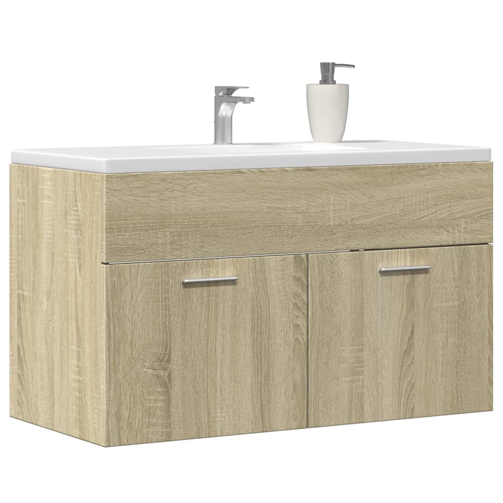 Bathroom Sink Cabinet Sonoma Oak 90x38.5x46 cm Engineered Wood