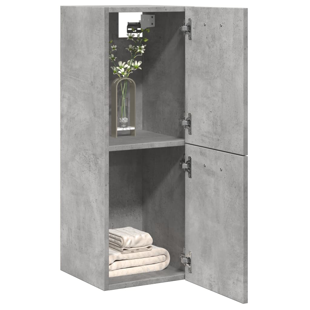 Bathroom Hanging Cabinet Concrete Grey 30x30x80 cm Engineered Wood