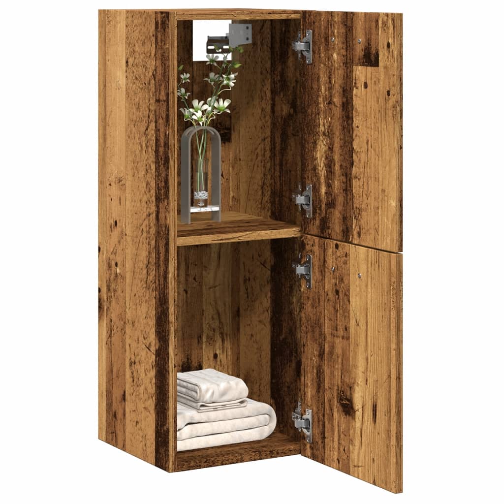 Bathroom Hanging Cabinet Old Wood 30x30x80 cm Engineered Wood