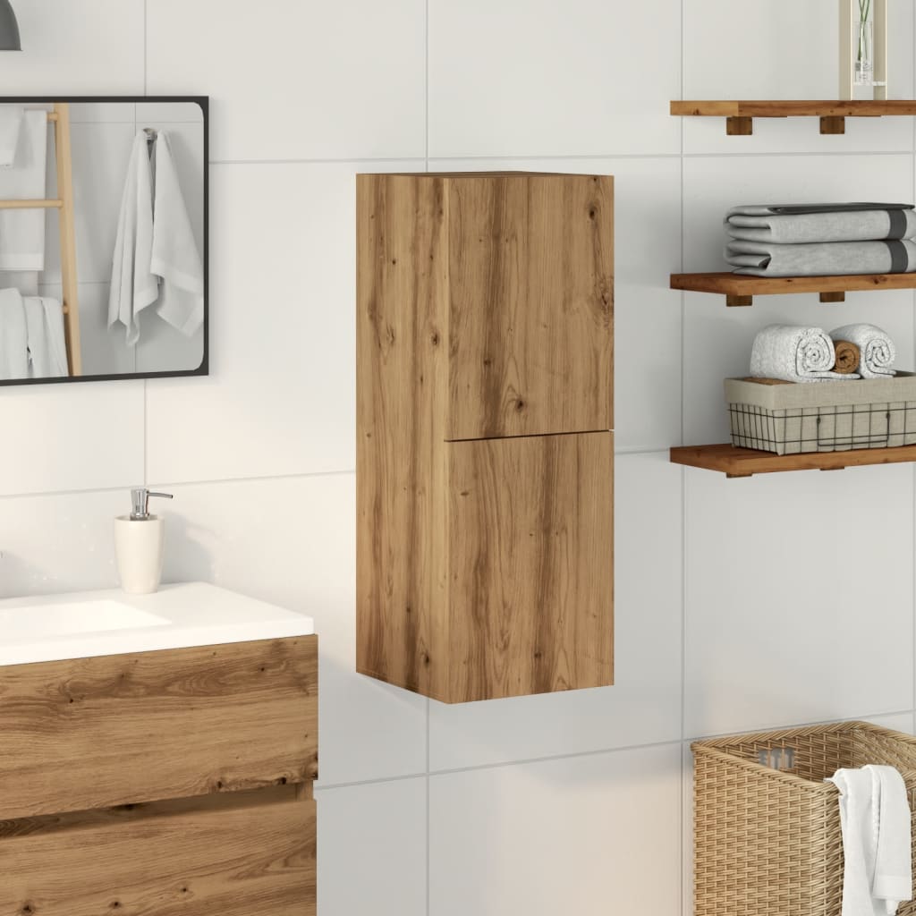 Bathroom Hanging Cabinet Artisan Oak 30x30x80 cm Engineered Wood