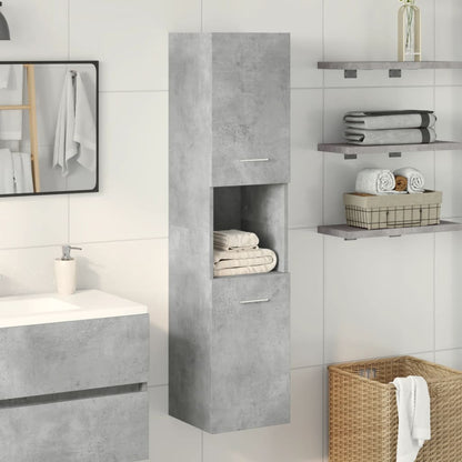 Bathroom Hanging Cabinet Concrete Grey 30x30x130 cm Engineered Wood