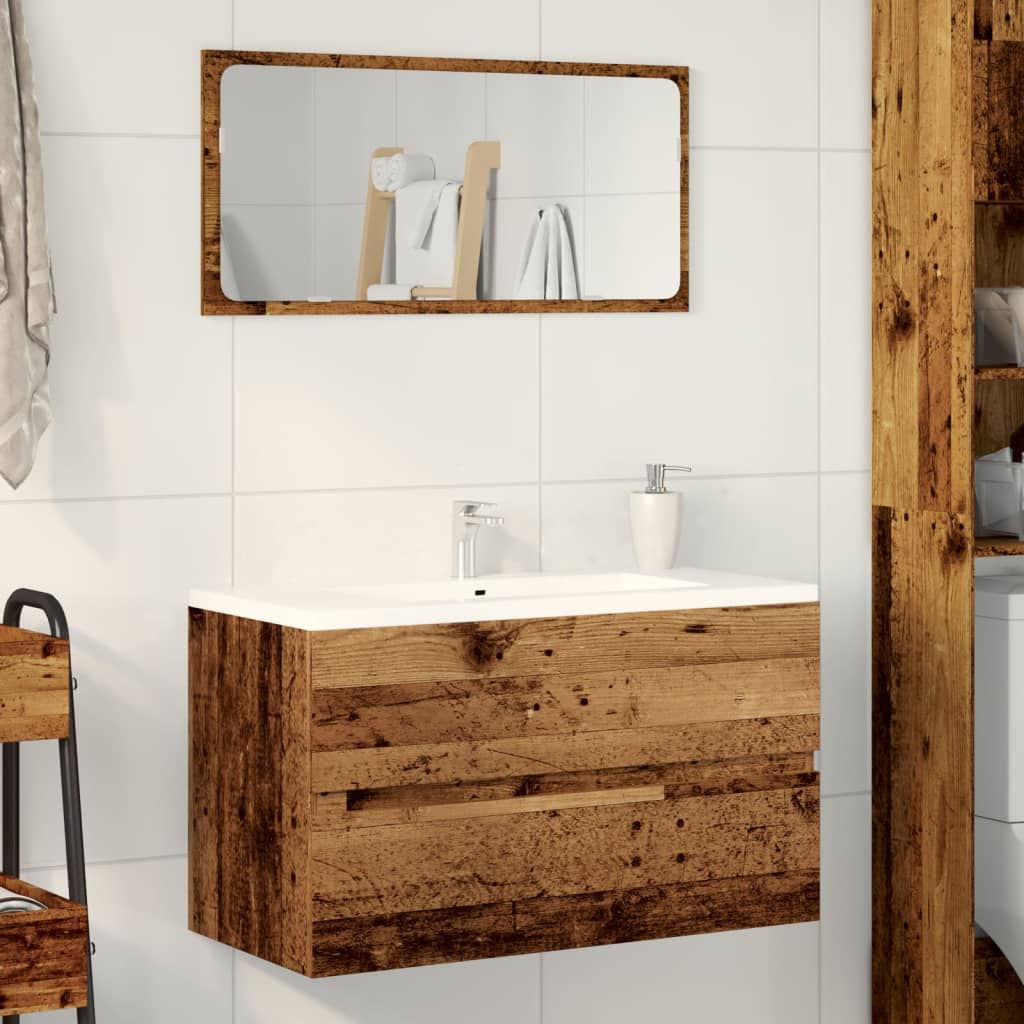 Sink Cabinet Old Wood 90x38.5x45 cm Engineered Wood