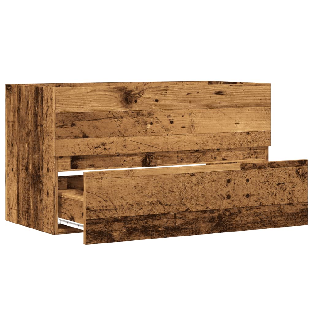 Sink Cabinet Old Wood 90x38.5x45 cm Engineered Wood