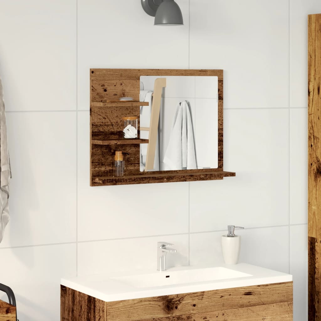 Bathroom Mirror Cabinet Old Wood 60x10.5x45 cm - Bend