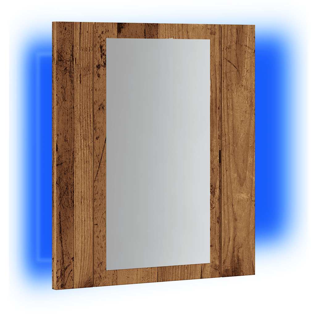 LED Bathroom Mirror Cabinet Old Wood 40x12x45 cm Engineered Wood - Bend