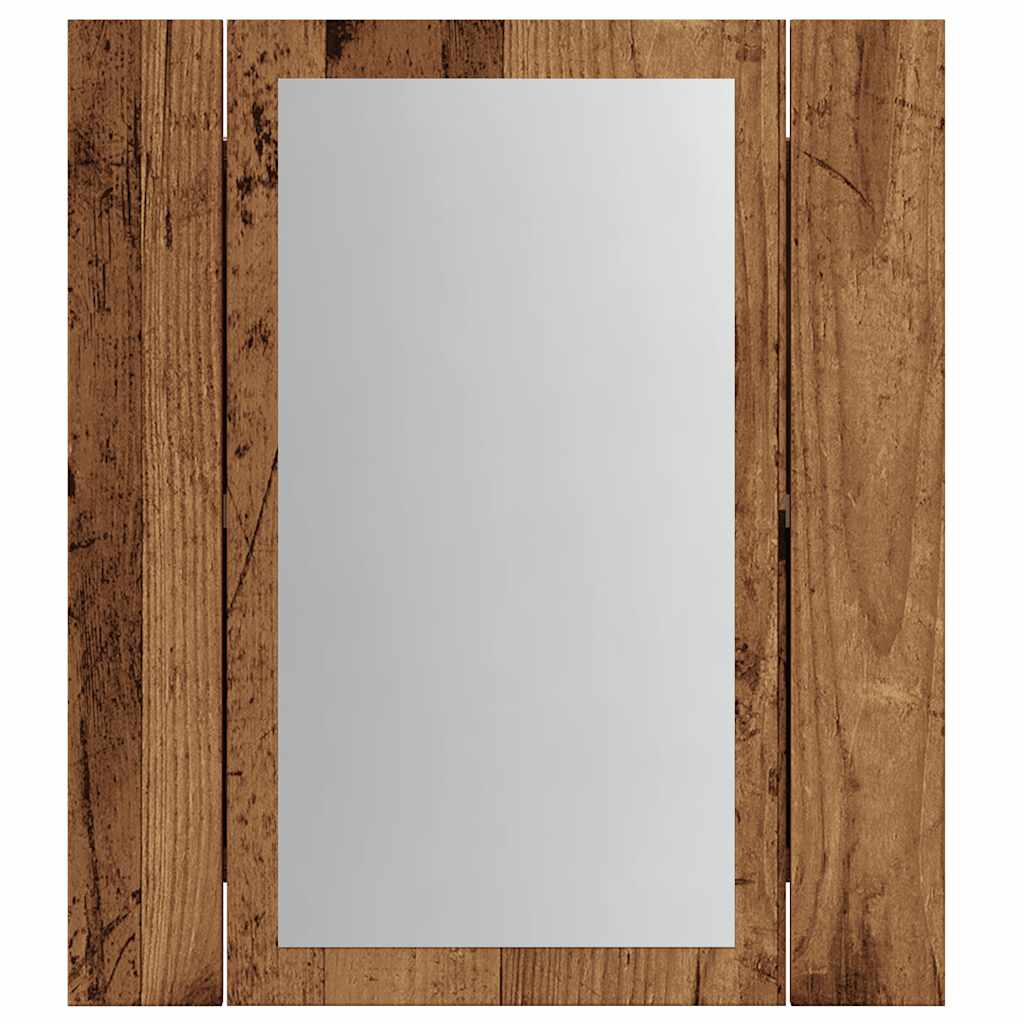 LED Bathroom Mirror Cabinet Old Wood 40x12x45 cm Engineered Wood - Bend