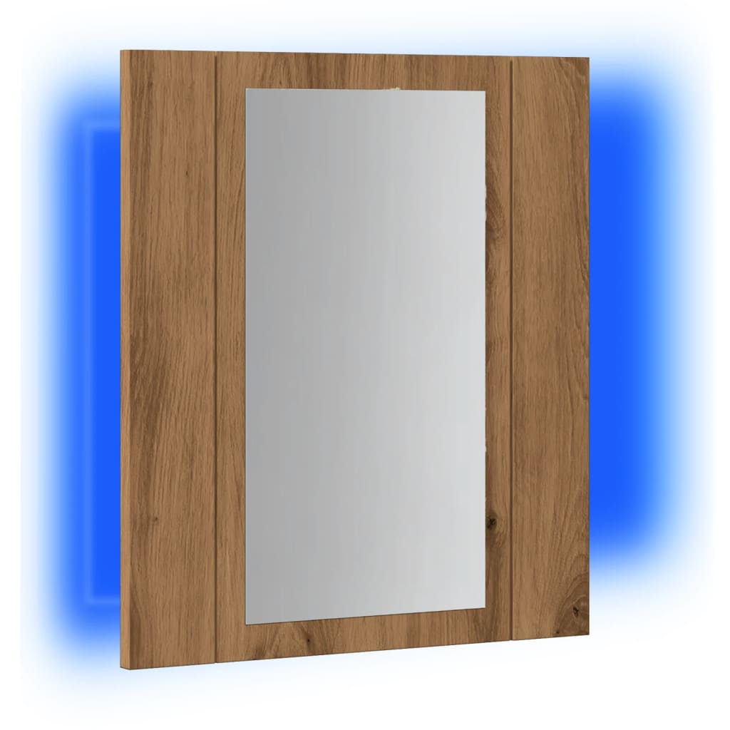 LED Bathroom Mirror Cabinet Artisan Oak 40x12x45 cm Engineered Wood - Bend