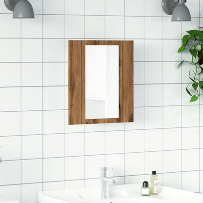 LED Bathroom Mirror Cabinet Artisan Oak 40x12x45 cm Engineered Wood - Bend