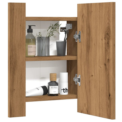 LED Bathroom Mirror Cabinet Artisan Oak 40x12x45 cm Engineered Wood - Bend