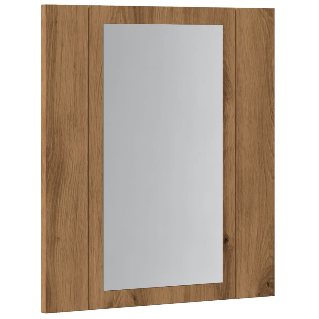 LED Bathroom Mirror Cabinet Artisan Oak 40x12x45 cm Engineered Wood - Bend