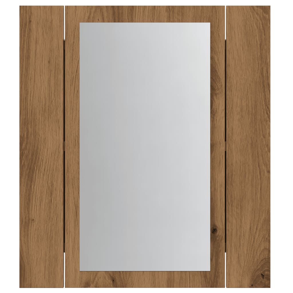 LED Bathroom Mirror Cabinet Artisan Oak 40x12x45 cm Engineered Wood - Bend