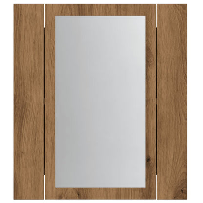 LED Bathroom Mirror Cabinet Artisan Oak 40x12x45 cm Engineered Wood - Bend