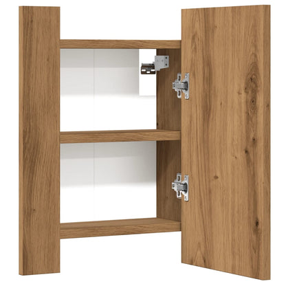 LED Bathroom Mirror Cabinet Artisan Oak 40x12x45 cm Engineered Wood - Bend