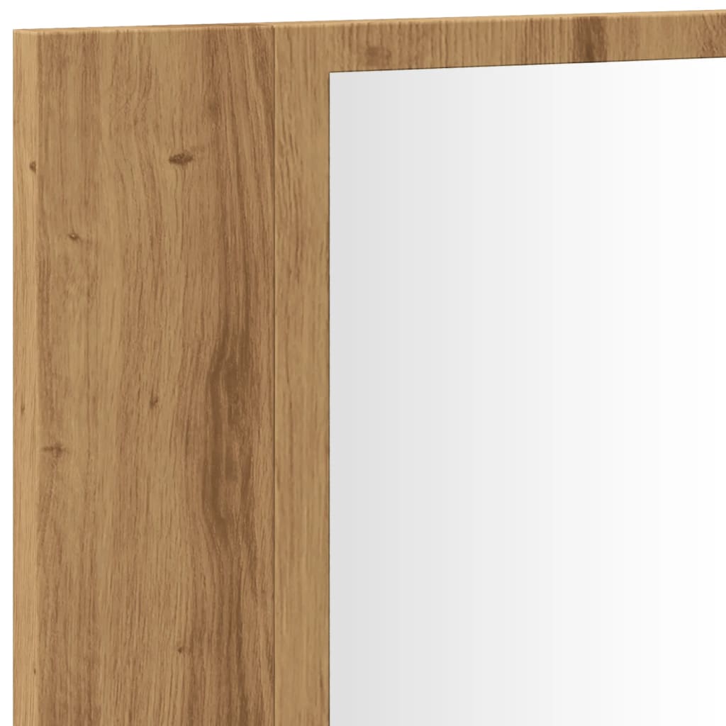 LED Mirror Cabinet Artisan Oak 90x12x45 cm Engineered Wood - Bend