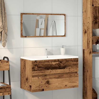 Bathroom Cabinet with Mirror Old Wood Engineered Wood