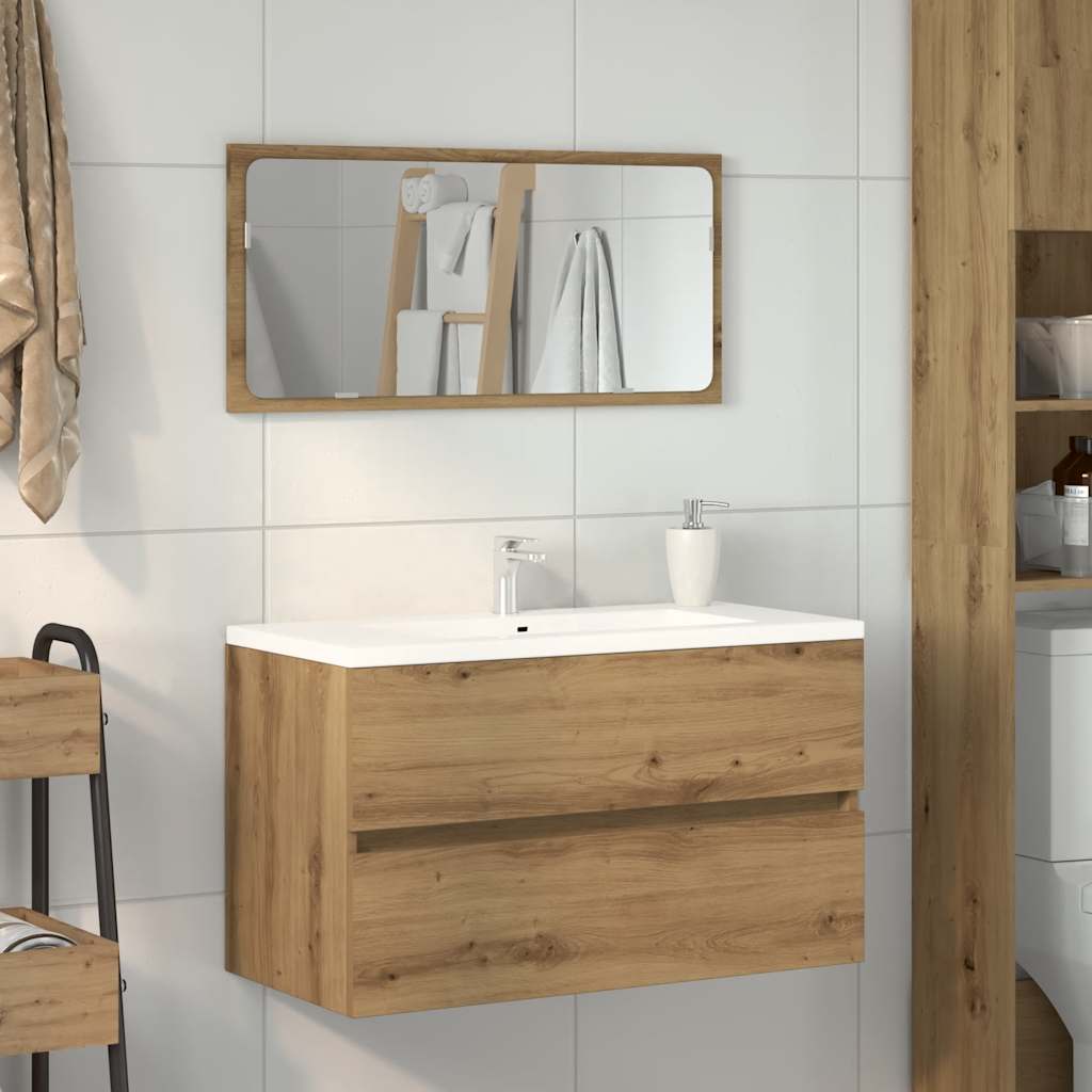 Bathroom Cabinet with Mirror Artisan Oak Engineered Wood