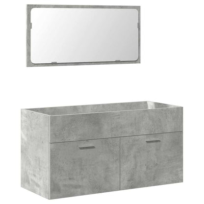 Bathroom Cabinet with Mirror Concrete Grey Engineered Wood