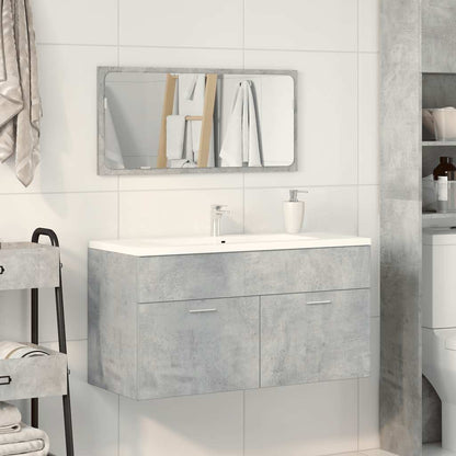 Bathroom Cabinet with Mirror Concrete Grey Engineered Wood