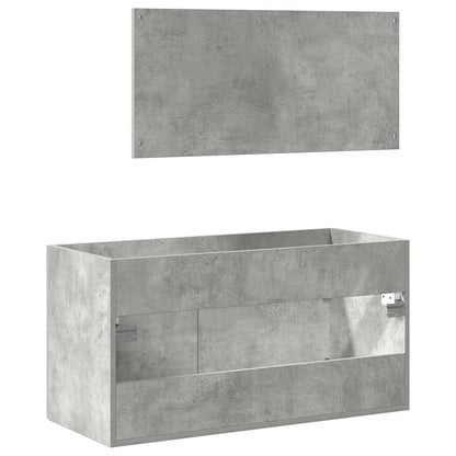 Bathroom Cabinet with Mirror Concrete Grey Engineered Wood